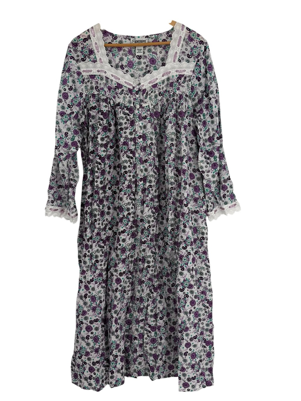 Expressions Catalog COTTON Lounge Muumuu House Patio Dress /gown Size L Floral